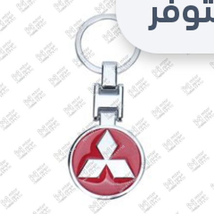 
ميدالية مفاتيح سيارة علامة ميتسوبيشي (فضي في أحمر)